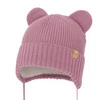 Wintermütze für Mädchen mit Merinowolle Violett Shira