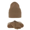 Damen-Set Frühling - Winter: Mütze und Schal Camel 100% extrafeine Merinowolle Melpomena