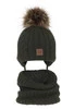 Winterset Jungen: Mütze und Schlauchschal mit Bommel khaki Casper