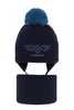 Winterset Jungen: Mütze und Schlauchschal mit Bommel Navy Blau Wings