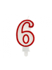 Świeczka cyferka "6" - Red contour