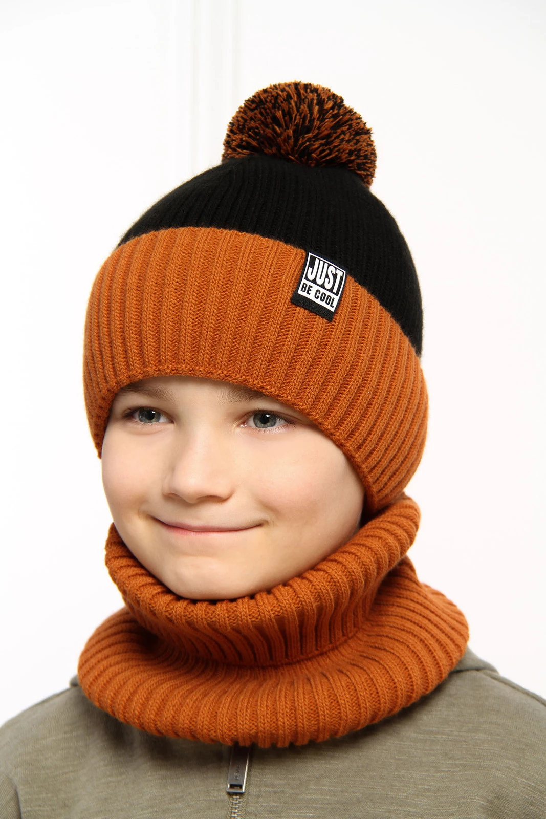 Winterset für Jungen: Mütze und Schlauchschal Blau Arlekin