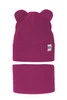 Herbst und Frühlingsset Mädchen: Mütze und Schlauchschal, mit Baumwolle, Rosa Kajra