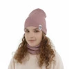 Herbst und Frühlingsset Mädchen: Mütze und Schlauchschal, mit Baumwolle, Rosa Farinka