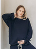 Umstands- und Still-Sweatshirt mit Kordelzug – Marineblau