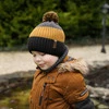 Winterset Jungen: Mütze und Schlauchschal mit Bommel Grau Karson