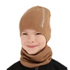 Herbst und Frühlingsset Jungen: Mütze und Schlauchschal, mit Baumwolle, Beige Kolorado