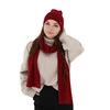 Damen-Set Frühling - Winter: Mütze und Schal Burgunder 100% extrafeine Merinowolle Melpomena