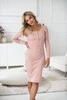 Geripptes Umstands- und Stillkleid im Bauchbereich, Puderrosa