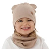Herbst und Frühlingsset Mädchen: Mütze und Schlauchschal, Baumwolle, beige Georgea