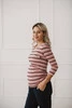 Umstands- und Stillbluse Milk Shirt, 7/8-Ärmel, gestreift mit Marineblau