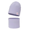 Herbst und Frühlingsset Mädchen baumwolle: Mütze und Schlauchschal, Violett, Rumilla