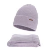 Winterset Damen: Mütze und Schal, Winter, violett, mit Merinowolle, Seala