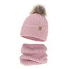 Winterset Mädchen: Mütze und Schlauchschal Merinowolle Rosa Aprilia