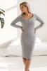 Grau gestricktes Umstands- und Stillkleid Tummy
