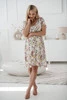 Lovely Dress Umstands- und Stillkleid, kurze Ärmel, cremefarben mit Blumen