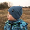 Herbst und Frühlingsset Jungen: Mütze und Schlauchschal, mit Baumwolle, Orange Grajan