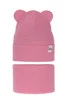 Herbst und Frühlingsset Mädchen: Mütze und Schlauchschal, mit Baumwolle, Rosa Kajra