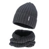 Winterset Jungen: Mütze und Schlauchschal, Winter, grau, mit Merinowolle, Fleecefutter, Banasko