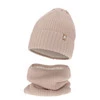 Winterset für Mädchen: Mütze und Schlauchschal aus Merinowolle in Beige Peggy