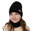 Herbst und Frühlingsset Mädchen baumwolle: Mütze und Schlauchschal Rosa Friza