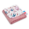  Sensillo Minky-Decke 75 x 100 cm – Retro-Rosa-Vögel