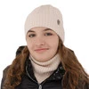 Winterset Mädchen: Mütze und Schlauchschal aus 100% extrafeiner Merinowolle in Violett Jenny