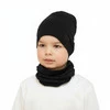 Herbst und Frühlingsset Jungen: Mütze und Schlauchschal Schwarz Frizi
