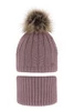 Winterset Mädchen: Mütze und Schlauchschal mit Bommel Rosa Amaltea