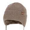 Wintermütze Jungen, mit Merinowolle, braun, Puser
