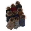 Winterset Jungen: Mütze und Schlauchschal mit Bommel Navy Blau Casper
