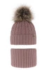 Winterset Mädchen: Mütze und Schlauchschal mit Bommel Rosa Pretoria