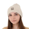 Wintermütze Damen aus Merinowolle Cremefarben Benedetta