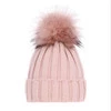 Wintermütze Damen mit Bommel Rosa Mokka