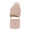Winterset für Mädchen: Mütze und Schlauchschal mit Bommel in Rosa Kenta