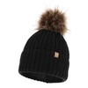 Wintermütze Damen mit Bommel Schwarz Savona