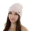 Wintermütze Damen, hellrosa, mit Merinowolle Shila