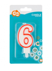 Świeczka cyferka "6" - Red contour