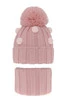 Winterset Mädchen: Mütze und Schlauchschal mit Bommel Rosa Hekate