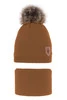 Winterset Jungen: Mütze und Schlauchschal mit Bommel camel Apolin