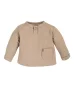  Natürliches Waffel-Baby-Polo-Sweatshirt – Stein
