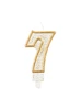 Świeczka B&C cyferka "7" - Gold glitter