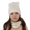 Herbst und Frühlingsset Mädchen baumwolle: Mütze und Schlauchschal Beige Cyntia