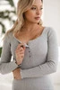 Grau gestricktes Umstands- und Stillkleid Tummy