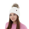 Wintermütze Damen mit Bommel Weiß Katty