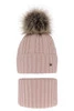 Winterset Mädchen: Mütze und Schlauchschal mit Bommel Rosa Felia