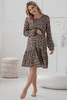  Lovely Dress Umstands- und Stillkleid, langärmlig, schwarz mit Blumen