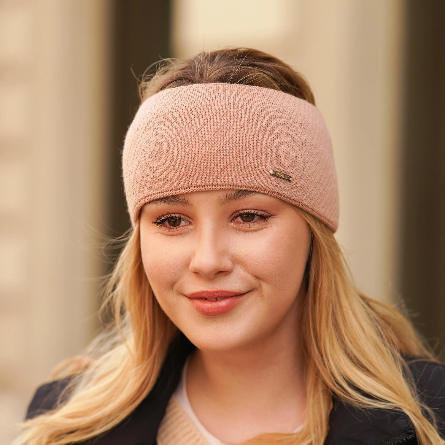Stirnband aus Merinowolle für Damen in camel Katrina
