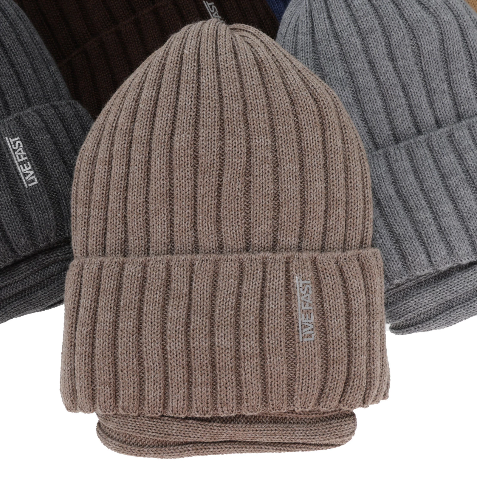 Winterset Jungen: Mütze und Schlauchschal, bordowy, mit Merinowolle, podszyty polarem, Banasko