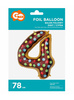 Złoty Balon Ciasteczko cyfra "4" -78cm